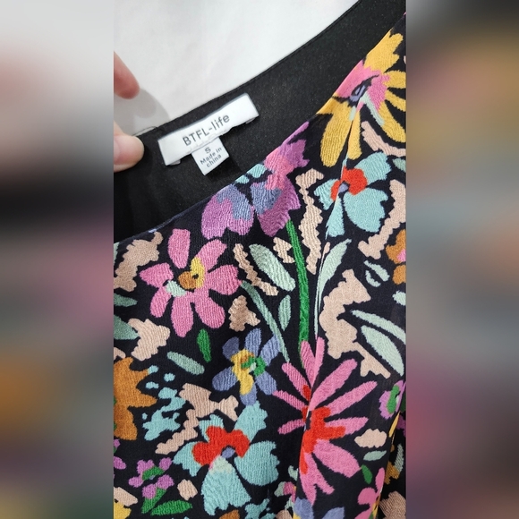 Colorful Contemporary Floral Womens One Shoulder Dress Size S Hi-Lo Bloomcore - Picture 5 of 8